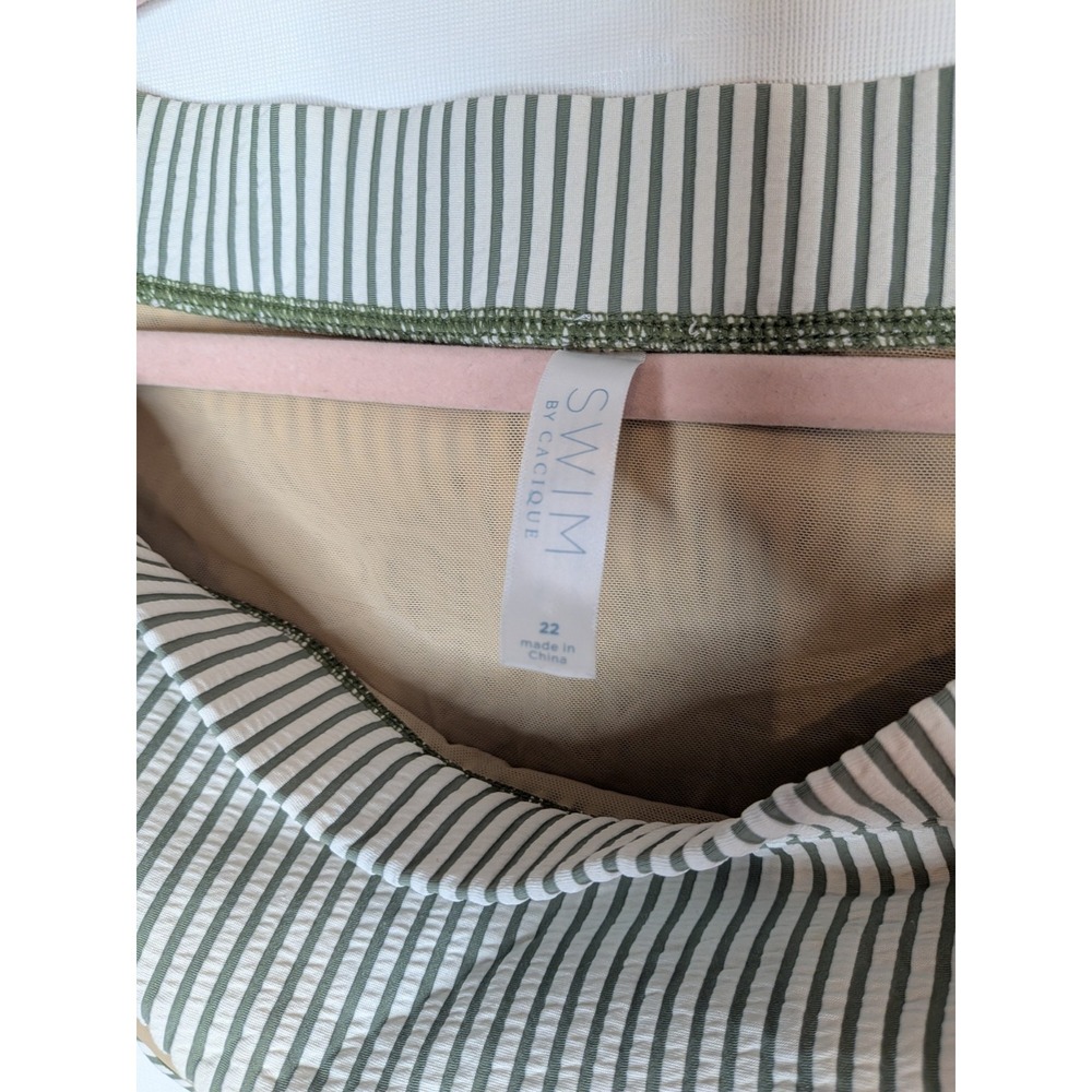 Cacique Swim Lane Bryant High Rise Plus Size Seersucker Bikini Bottoms Size 22 - Picture 5 of 6